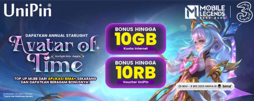 Dapatkan Starlight Skin Angela dan Bonus Lainnya dari Tri bima+!